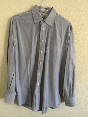 Burberry Men’s Blue Fine Stripe Dress Shirt Size 16/33